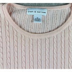 Croft & Barrow Womens XL Pink Cable Knit Short Sleeve Sweater Top Cotton