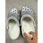 Crocs Classic Glitter Clogs Silver M6 W8 Iridescent Sparkle 205942