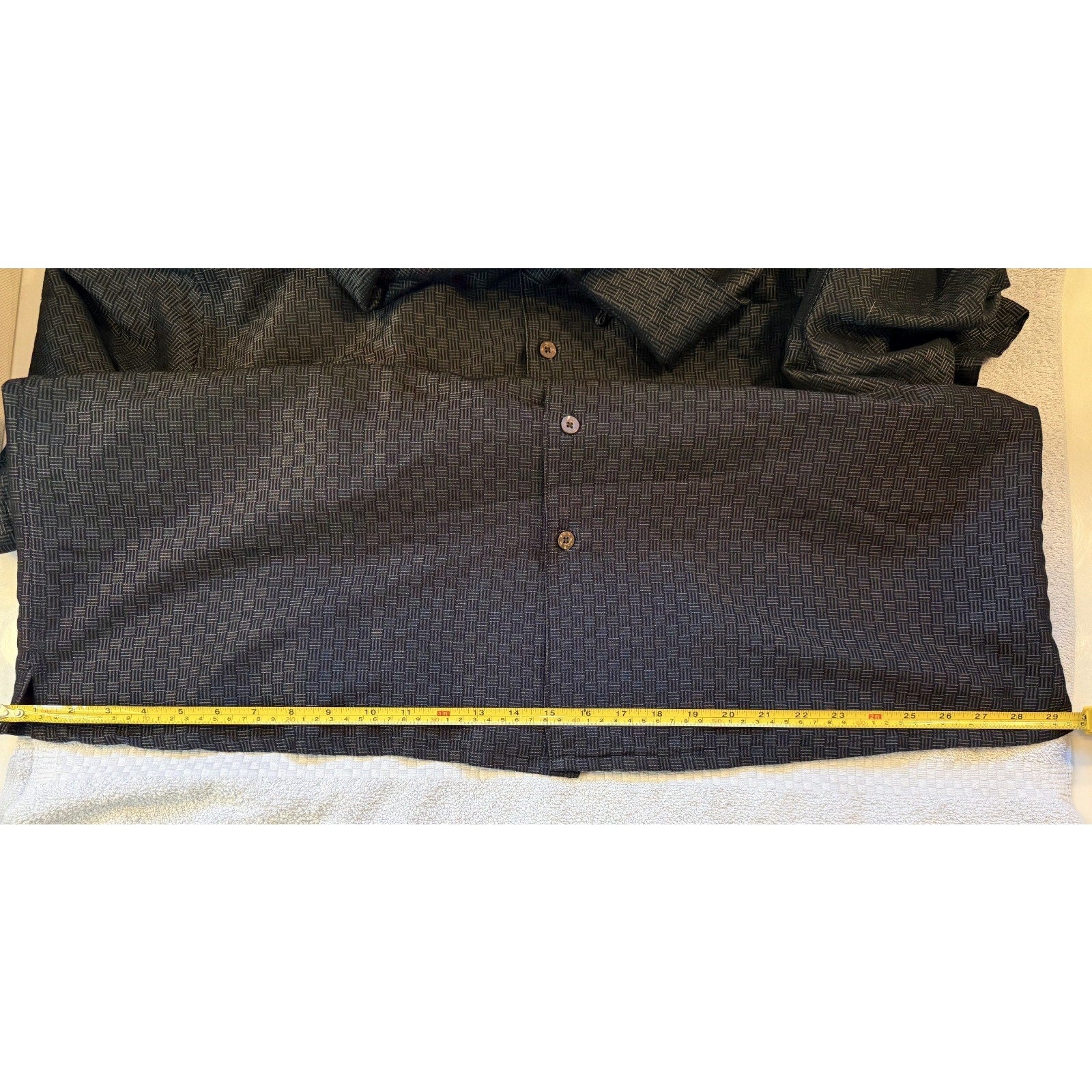 Island Passport Men’s XL Black Geometric Camp Shirt Rayon Blend Button Up Casual
