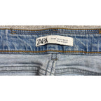 Zara Mens Jeans 31 Light Wash Slim Straight Cropped Ankle Denim 26.5 Inseam