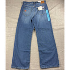 Aero High Rise Wide Leg Jeans Womens 10 NWT Custom Rose Embroidery Dark Wash
