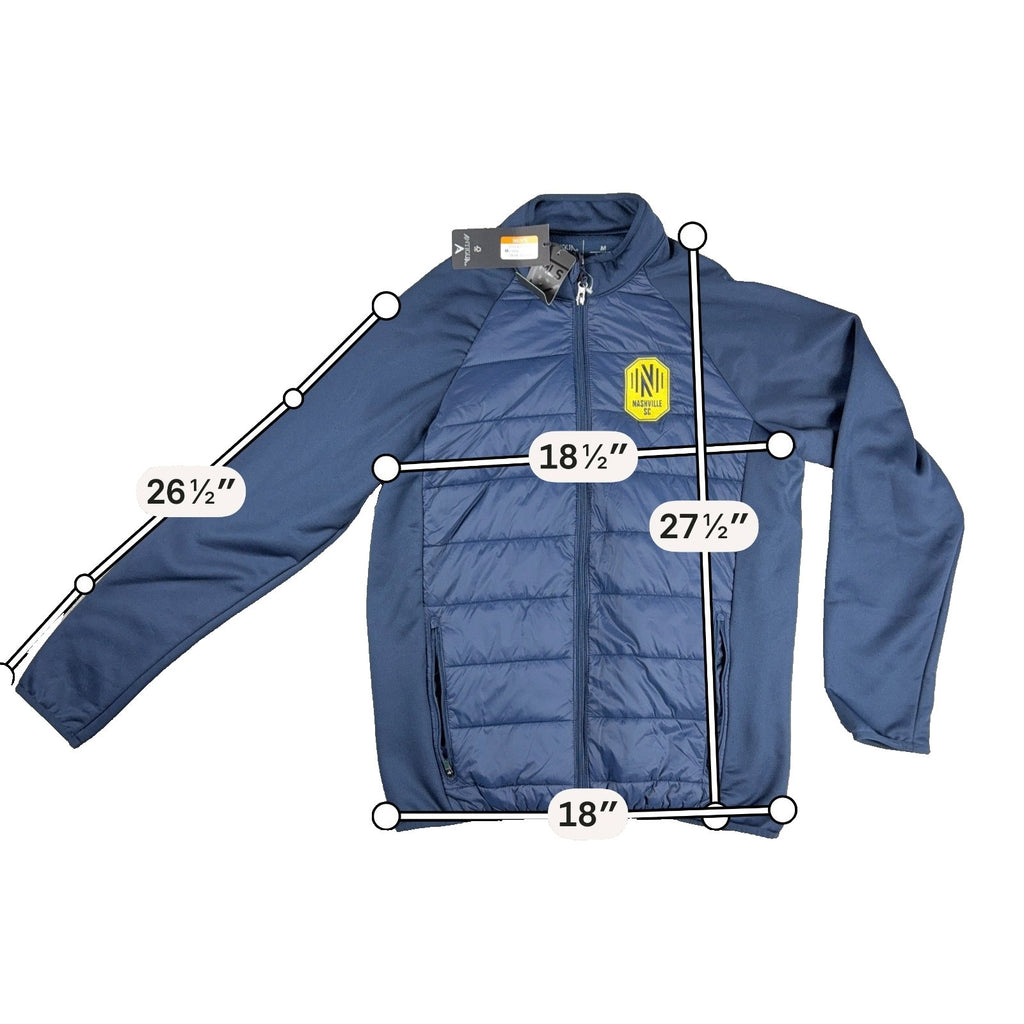 NWT Antigua Nashville SC Jacket Mens M MLS Hybrid Quilted Full Zip Navy