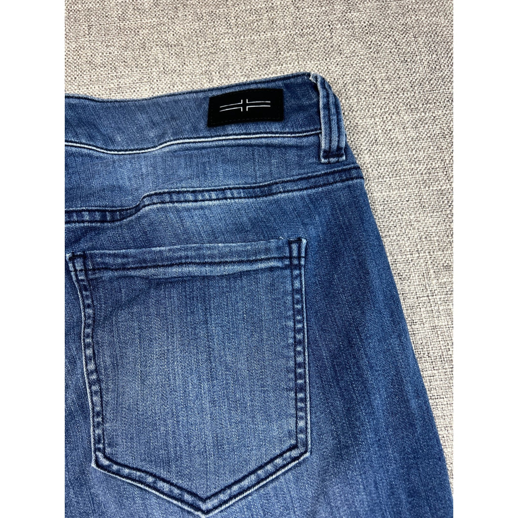 Liverpool Charlie Crop Jeans Women 16W Blue Cuffed Stretch Mid Rise Plus