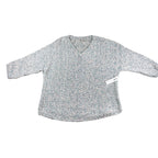 Chico’s Size 2 NWT Marled Dolman Sleeve V Neck Sweater Multicolor Split Hem