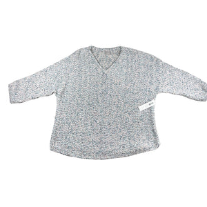 Chico’s Size 2 NWT Marled Dolman Sleeve V Neck Sweater Multicolor Split Hem