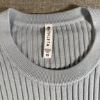 Athleta Women’s XS Ribbed Long Sleeve Top Light Blue Gray Stretch Fitted Tunic