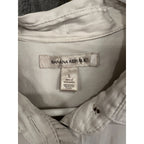 Banana Republic Womens L Gray Satin Button Shirt Long Sleeve Office Minimalist