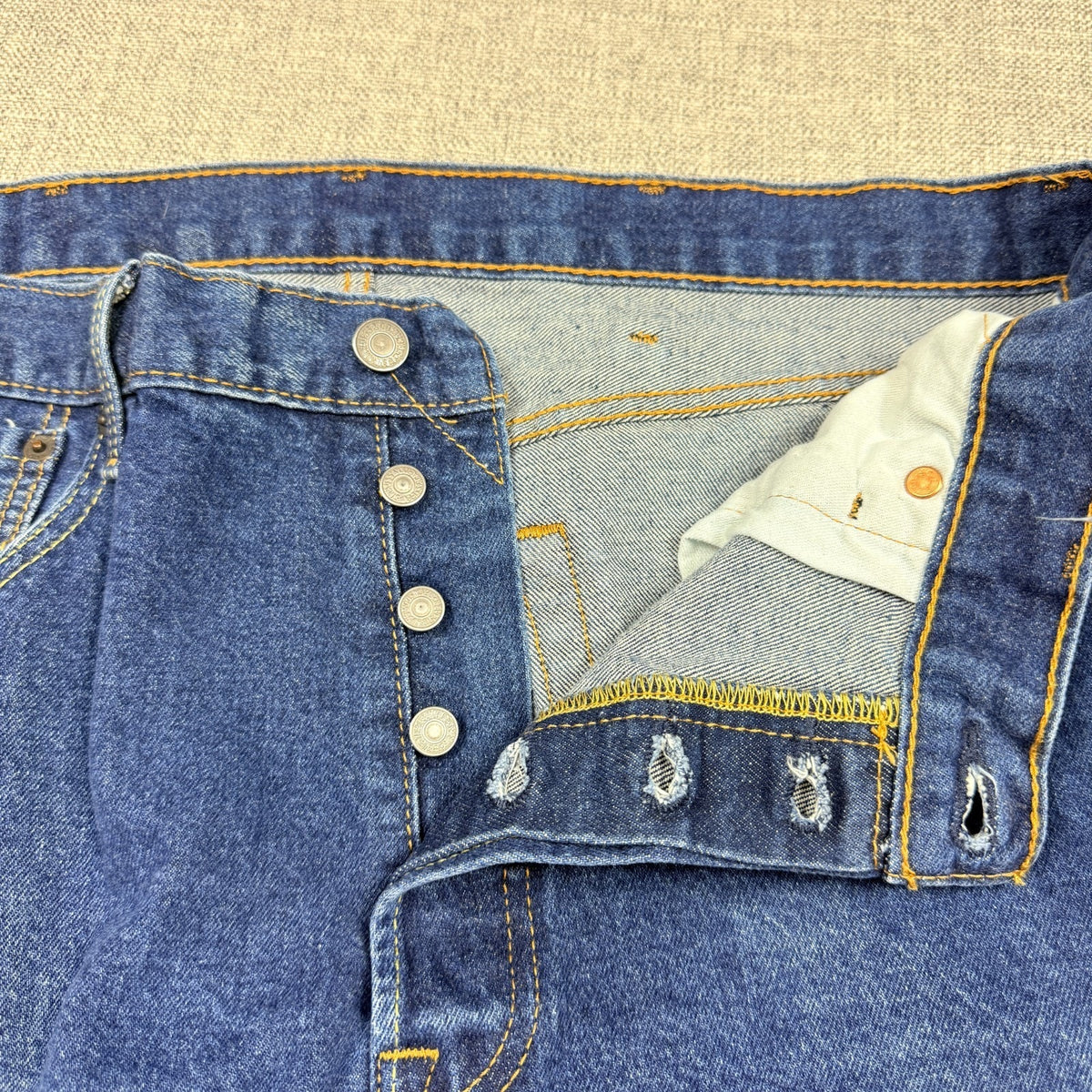 Levi's 501 Jeans Men's 38x34 Fits 37x30 Button Fly Straight Dark Wash