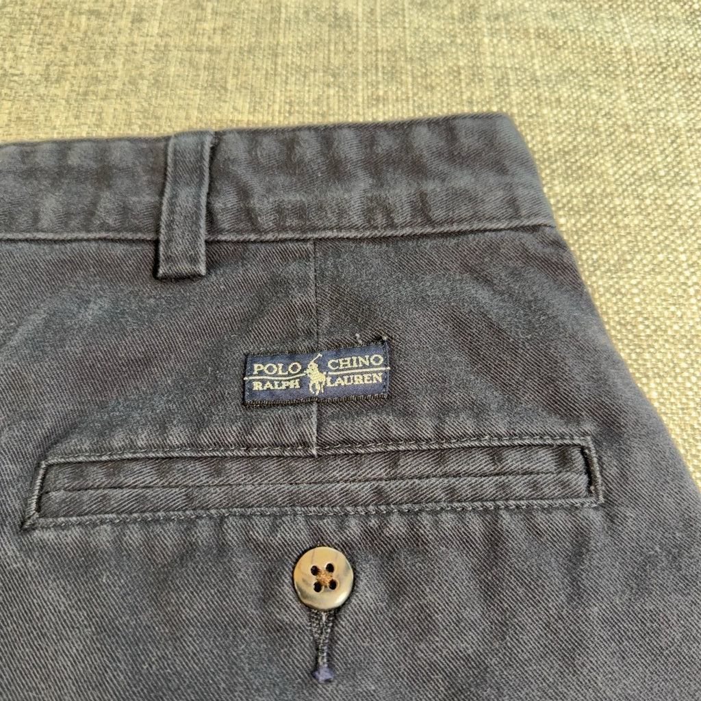 Polo Ralph Lauren Polo Chino Shorts Mens 33 Navy Pleated Cotton 7” Inseam