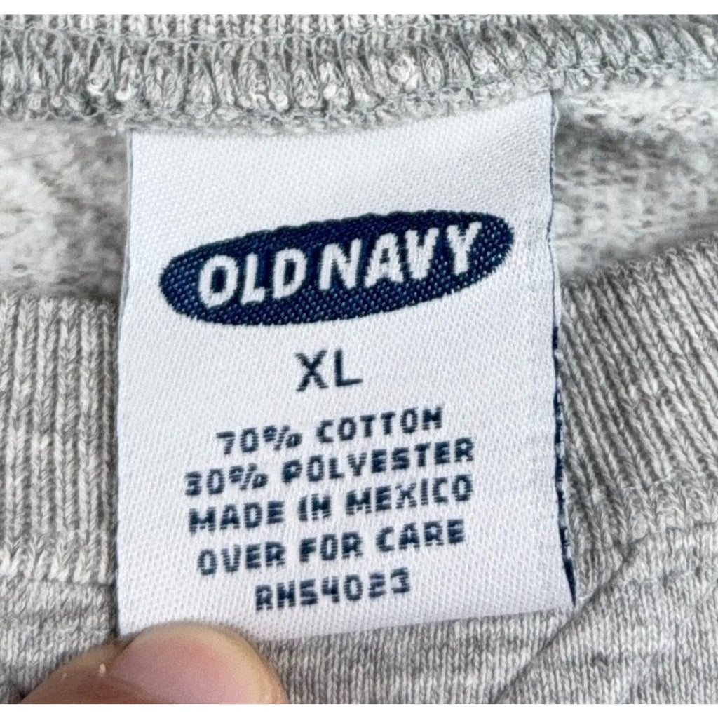 Vintage Old Navy Trademark Sweatshirt Mens XL Gray Crewneck Spellout Distressed