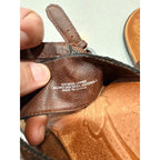 b.o.c Womens Brown Leather Thong Sandals Size 9M Embossed Floral Comfort Shoes