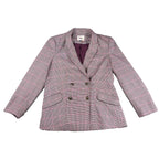 Court & Rowe Womens Blazer Size 14 Houndstooth Plaid Double Breasted Pink