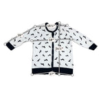 New York & Company Cardigan Women L Dachshund Dog Print Snap Front Sweater