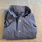 Vineyard Vines Slim Fit Murray Shirt Mens M Blue Fishbone Print Cotton Button