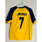 Club America JONA 7 Soccer Jersey Youth Large Yellow Blue BIMBO Mexico Futbol