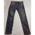 Zara Man Jeans Mens 32 Black Gray Acid Wash Slim Tapered Denim 28 Inseam