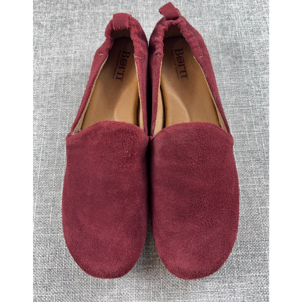Dark Academia Burgundy Suede Smoking Loafers Born Size 9