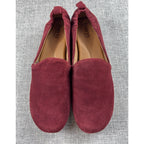 Dark Academia Burgundy Suede Smoking Loafers Born Size 9