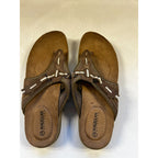 Magellan Outdoors Sandals Womens 9M Brown Comfort Thong Flip Flops Walking