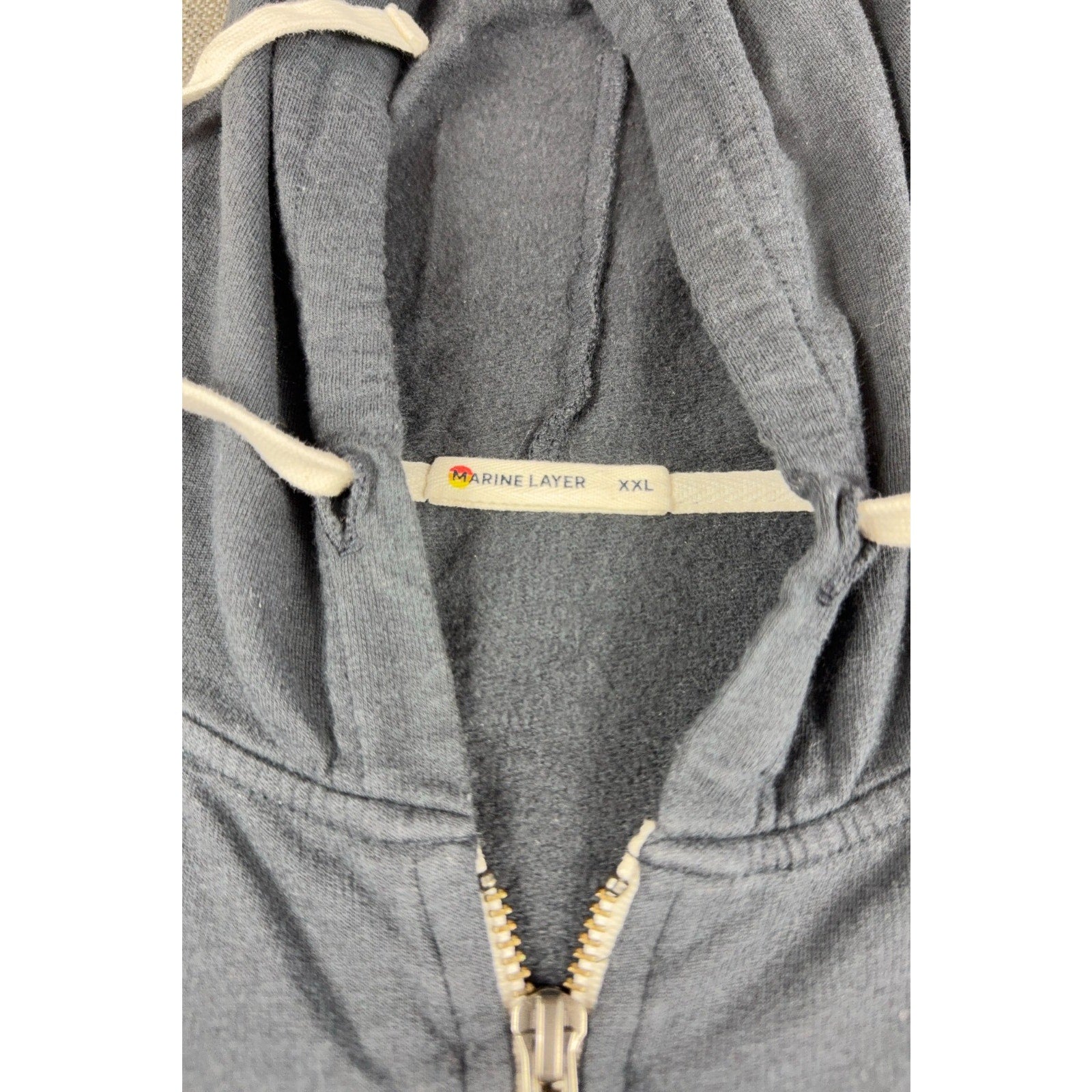 Marine Layer Pershing X BNY Mellon Hoodie Men XXL Gray Full Zip Sweatshirt