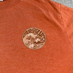 Quiksilver 1969 Wave Graphic T Shirt Mens Medium Orange Surf Skate Double Sided