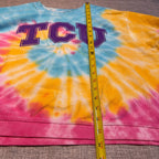 TCU Horned Frogs Sweatshirt Womens Large Tie Dye Crop Pressbox Pullover NCAA