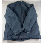 Carhartt Jacket Mens Black Duck Canvas Work Coat Distressed Corduroy Collar
