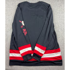 Friday the 13th Jason Voorhees Hockey Jersey Shirt Mens L Black Red Horror