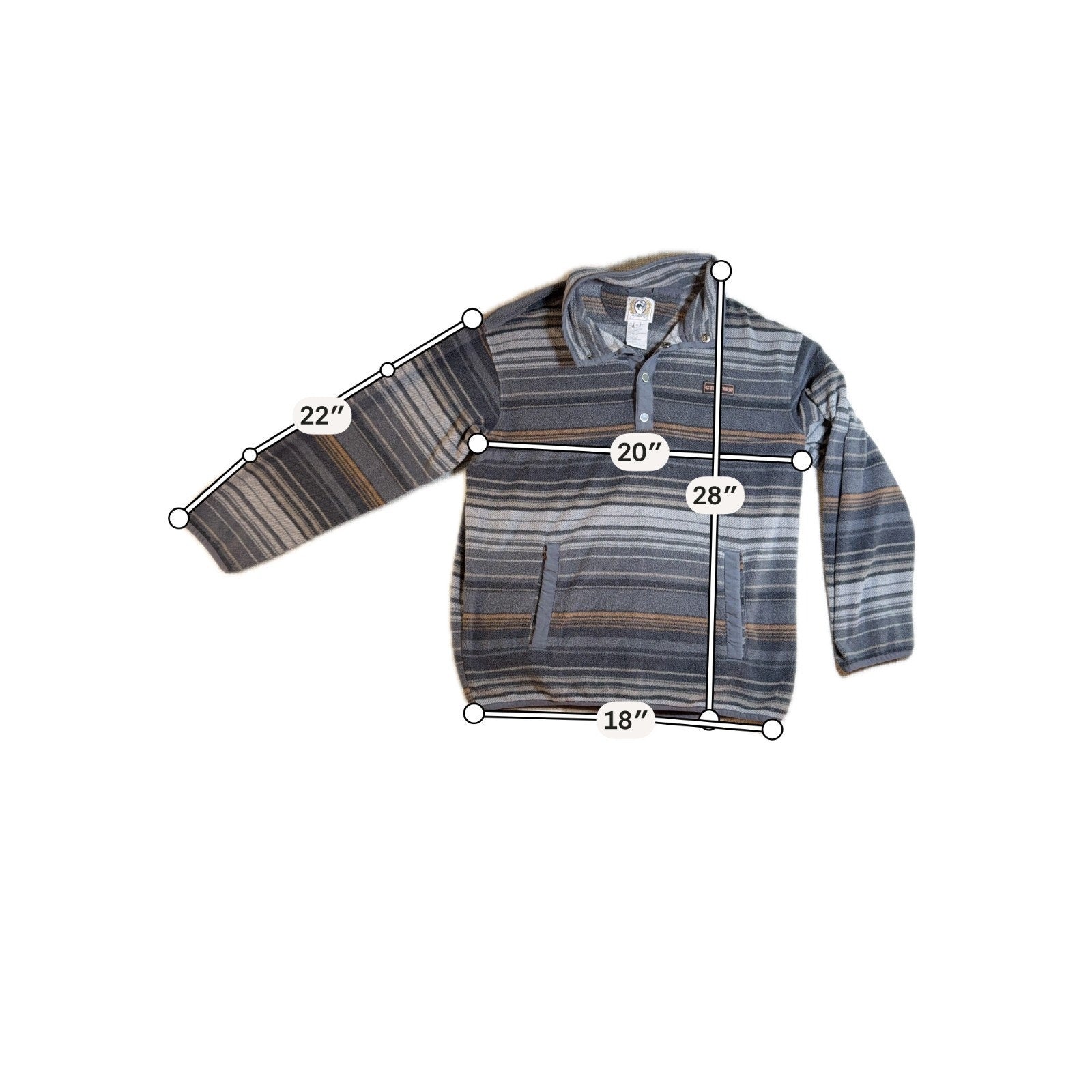 Cinch Fleece Pullover Mens S Southwestern Stripe Snap Neck Western Ranch