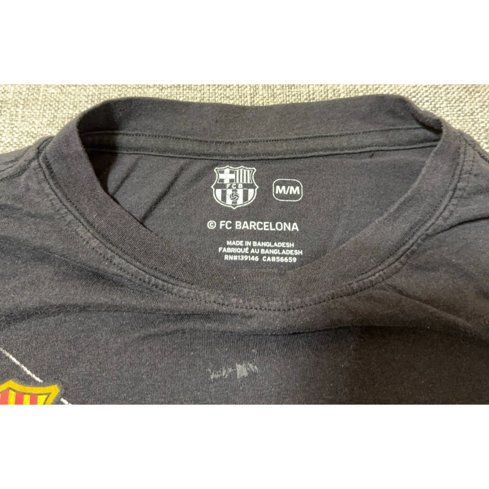 FC Barcelona Long Sleeve Shirt Men's M Black Barca Graphic Soccer FCB Flawed
