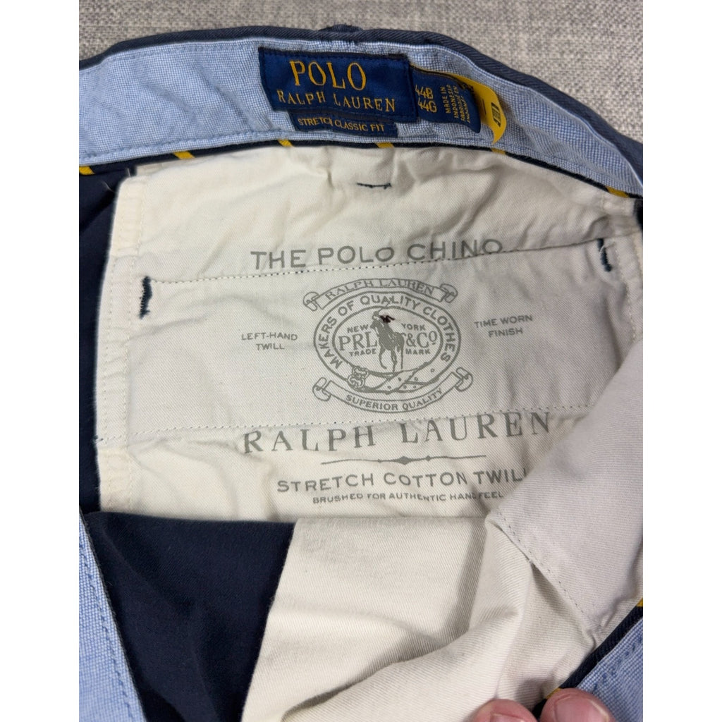 Polo Ralph Lauren Chino Shorts Mens 44B Navy Blue Stretch Classic Fit 9"