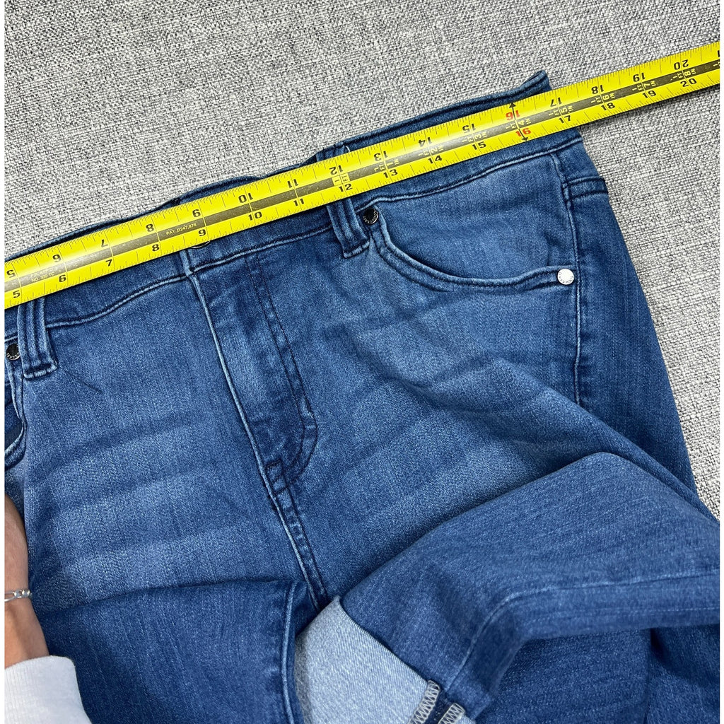 Liverpool Charlie Crop Jeans Women 16W Blue Cuffed Stretch Mid Rise Plus