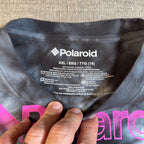 Polaroid Shirt Women XXL Black Tie Dye Cropped Long Sleeve Rainbow Graphic