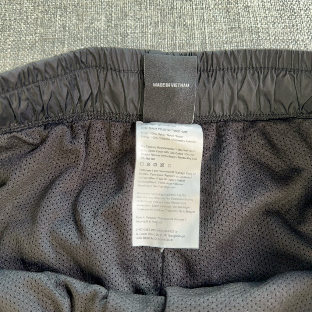 Peloton Track Pants Mens Large Black Gray Nylon Lined Joggers SU121 Athletic