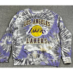 Los Angeles Lakers Tie Dye Sweatshirt Adult M Purple Gray NBA Crewneck