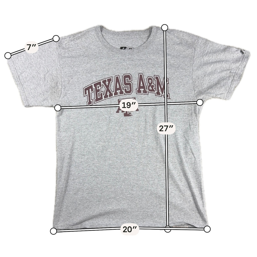 Texas A&M Aggies Russell Athletic Shirt Mens M Gray NCAA College Football Tee