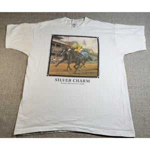 Vintage 1997 Silver Charm Kentucky Derby T Shirt XL Horse Racing FOTL
