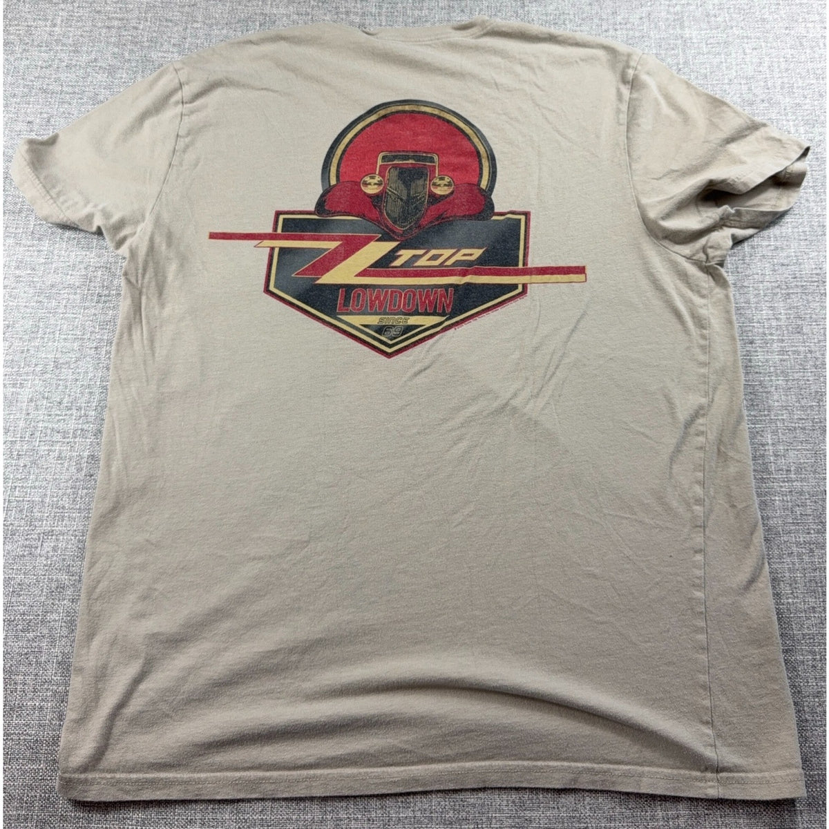 Wrangler ZZ Top Lowdown Since 69 Mens L Tan Double Sided Graphic T Shirt