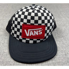 Vans Classic Patch Trucker Hat Checkerboard Black White Red Snapback Cap