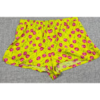 PINK Victoria’s Secret Cherry Print Sleep Shorts Womens Large Neon Yellow