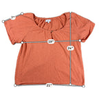 Madewell Texture & Thread Top Womens S Burnt Orange Textured Keyhole Blouse