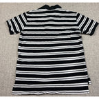 Polo Ralph Lauren Mens Large Polo Shirt Black White Striped Cotton Pony