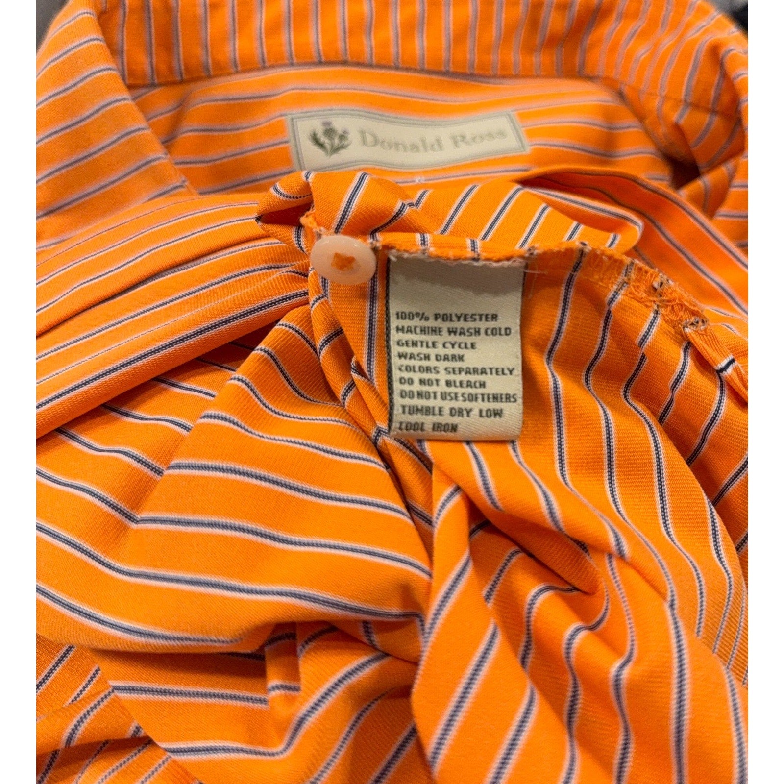 Donald Ross Golf Polo Lot Mens XL Orange Blue Striped Performance Shirts 1896