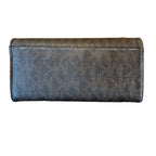 Michael Kors Brown MK Logo Snap Wallet Bifold Continental Zip Pocket Preowned