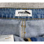 RSQ Low Rise Ultra Baggy Jeans Womens 29 Custom Rose Embroidered Light Wash