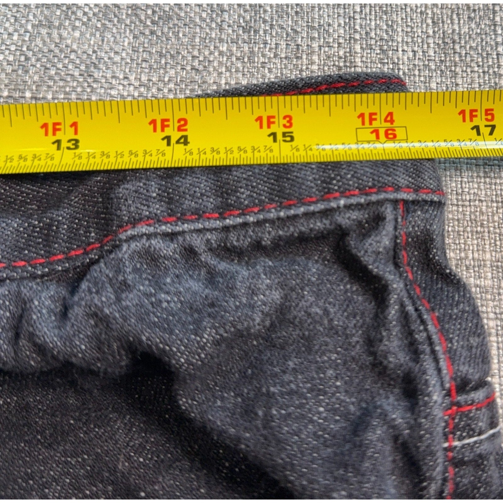 Refuse Life Style Denim Jeans Mens 34 Black Y2K Embroidered Pockets Streetwear