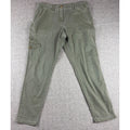 J Jill Womens 10 Olive Green Cargo Pants Utility Straight Leg Washed Cotton