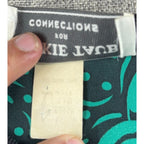 Vintage Jackie Taub Connections Floral Jacket Womens Black Teal Roses Union Made