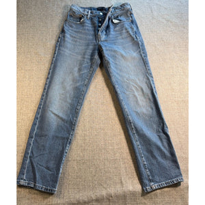 Lucky Brand 90s Loose High Rise Straight Jeans Womens 2/26 Button Fly Light Wash