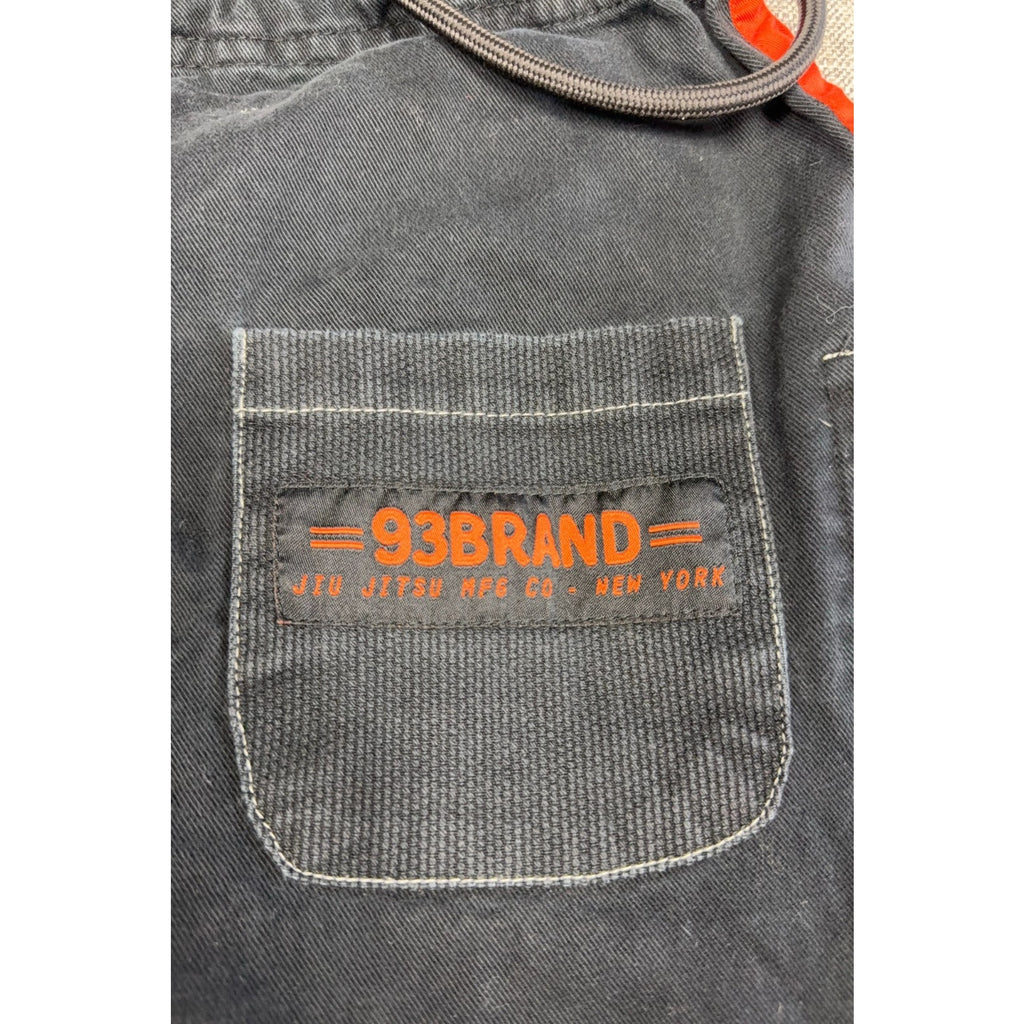 93brand Casual Gi Pants Mens A2 Black Orange Drawstring Jiu Jitsu Lounge